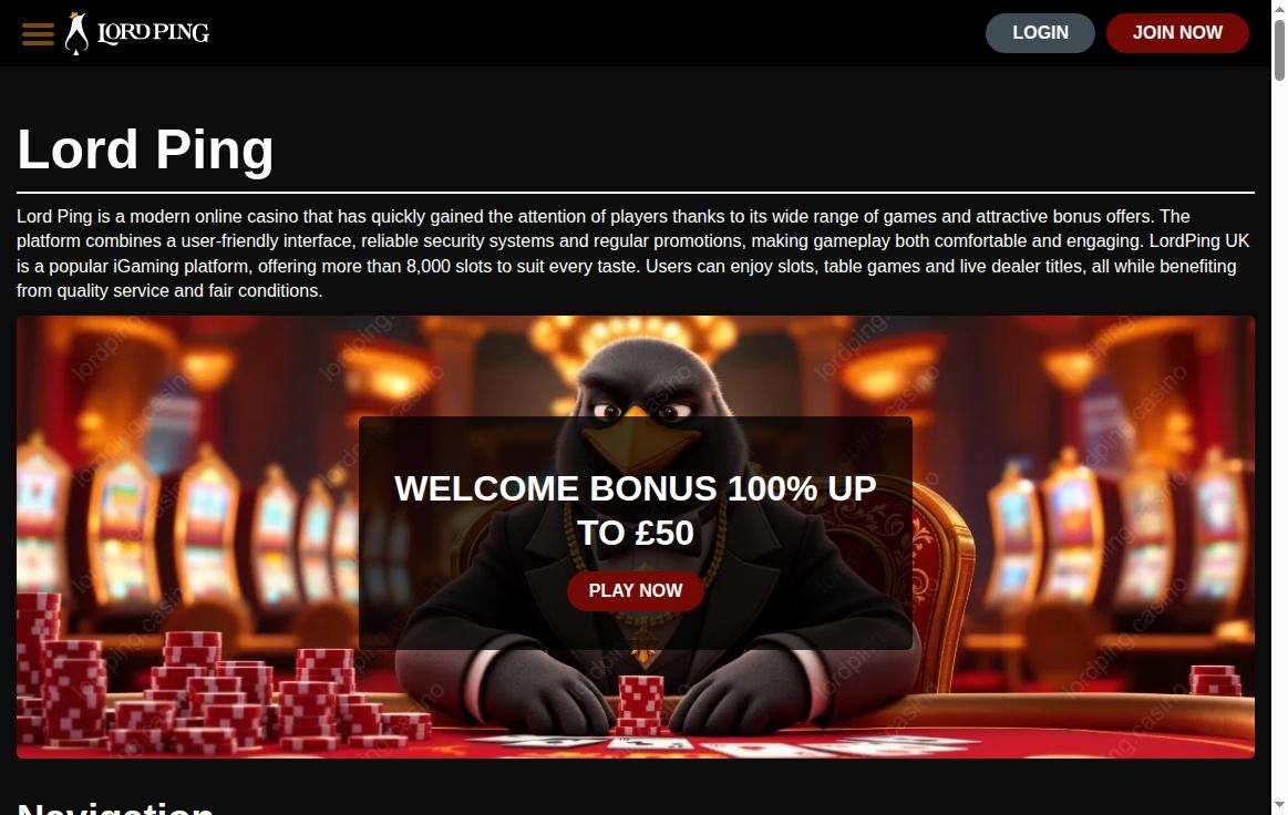The latest promotions and bonuses at Lord Ping for GB players