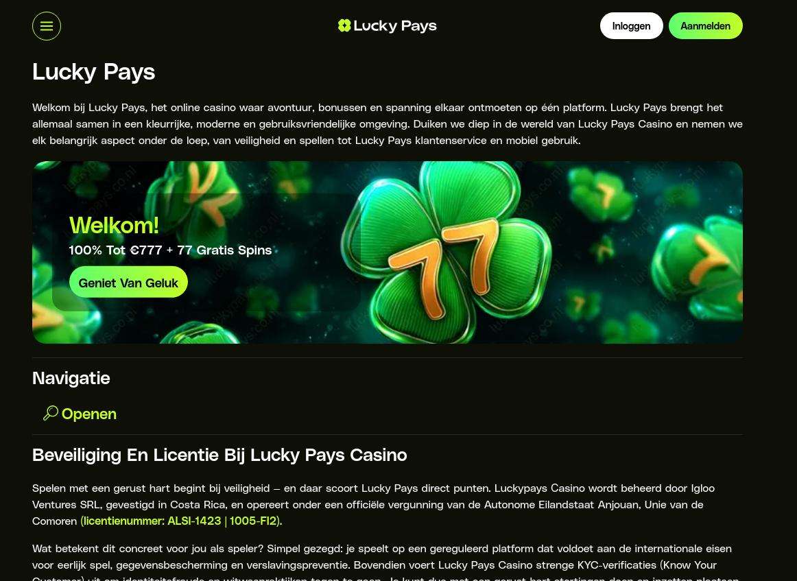 Klantenserviceopties bij Lucky Pays